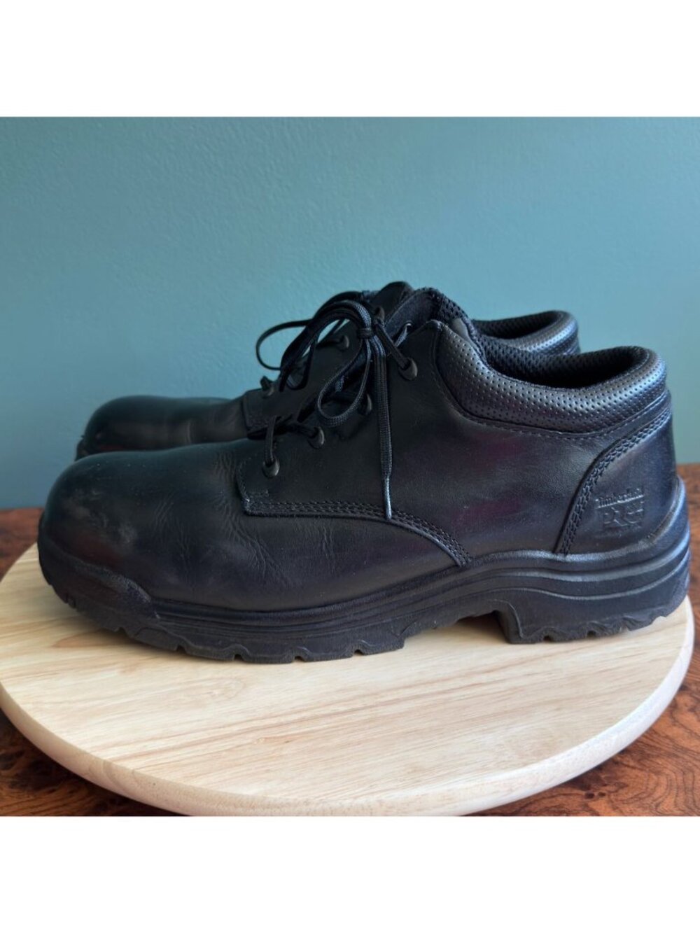 Timberland PRO TiTAN Mens Size 13 Alloy Toe Oxford Black Leather TB 040044 001 - Picture 4 of 16